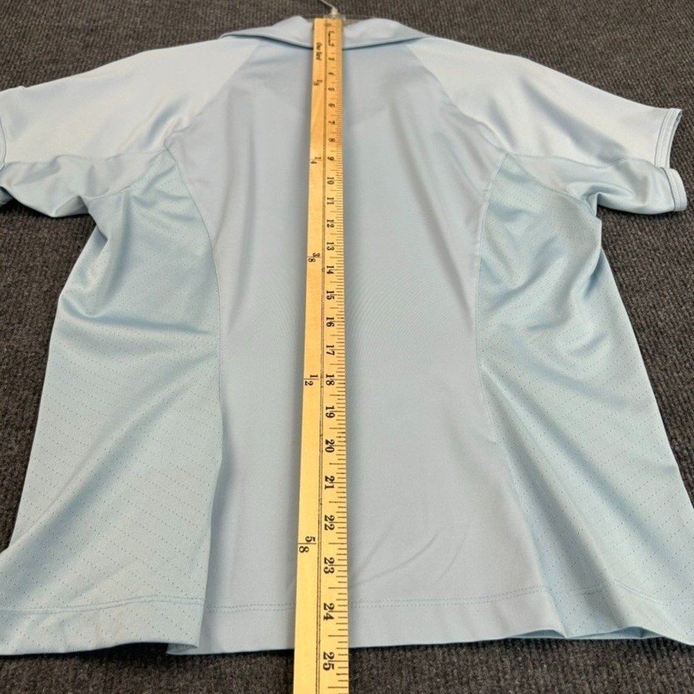 NIKE Golf Dri-Fit Women's Shirt Medium Short Sleeve Polo Ice Blue Preppy Sporty - Picture 10 of 12